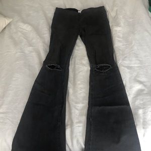 VICI Collection Road Trip Distressed Bell Bottoms